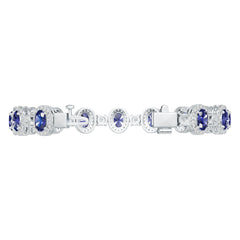 18K Gold Semi Mount Bracelet Setting Oval OV 7X5mm Diamond Accent DHJ