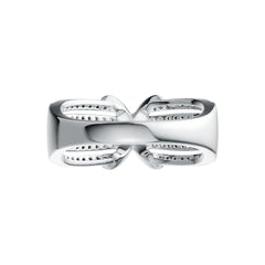 Sterling Silver Ring Crossover Multi-Row with White Topaz or Moissanite Syzjewelry