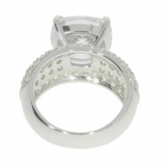 10K Gold Semi Mount Ring Setting Cushion CU 12X12mm Engagement Moissanite Accent DHJ