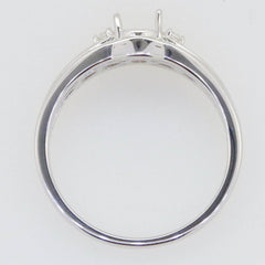 Men's 18K Gold Semi Mount Ring Setting Oval OV 8x6mm White Topa Diamond Accent Syzjewelry