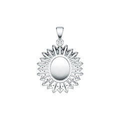 Sterling Silver Semi Mount Pendant Setting Oval OV 10X8mm DHJ