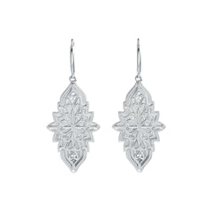 18K Gold Dangling Earrings with or Moissanite Diamond Accent DHJ