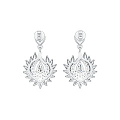 10K Gold Semi Mount Earrings Setting Pear PE 6X4mm with Moissanite Accent DHJ