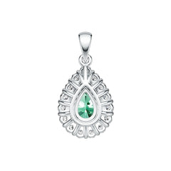 14K Gold Semi Mount Pendant Setting Pear PE 9X5mm with Diamond Accent DHJ