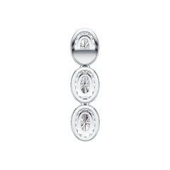 Platinum Semi Mount Pendant Setting Oval OV 6X4mm Diamond Accent DHJ