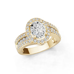 18K Gold Semi Mount Ring Setting Oval Ov 9x7mm Syz Jewelry
