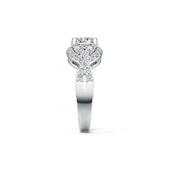 10K Gold Semi Mount Ring Setting Round RD 7x7mm Moissanite Accent DHJ