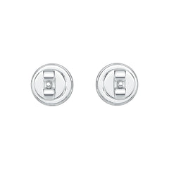 Platinum Earrings Round Cluster Earrings Stud Diamond Accent DHJ