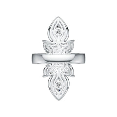 18K Gold Semi Mount Ring Setting Pear PE 8X6mm HT 5X5mm Diamond Accent DHJ