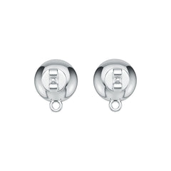 Sterling Silver Semi Mount Earrings Setting Round RD 7.5mm Cabochon DHJ