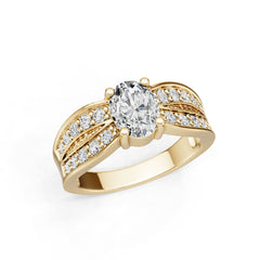 Sterling Silver Semi Mount Ring Setting Oval OV 8X6mm White Topaz Accents Syzjewelry