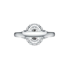 Platinum Semi Mount Ring Setting Oval OV 8X6mm HT 4X4mm Diamond Accent DHJ