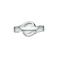 18K Gold Milti-Row Wave Ring with or Moissanite Diamond Accent DHJ