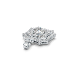 10K Gold Semi Mount Pendant Setting Round RD 9x9mm Moissanite Accent DHJ
