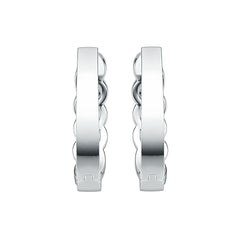 Sterling Silver Earrings Huggie Hoop with White Topaz or Moissanite DHJ