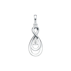 Sterling Silver Semi Mount Pendant Setting Pear PE 5X3mm with White Topaz DHJ