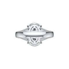 10K Gold Semi Mount Ring Setting Oval OV 14X10mm Moissanite Accent DHJ