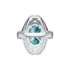 Sterling Silver Semi Mount Ring Setting Oval OV 17X12mm with White Topaz DHJ