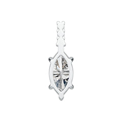 10K Gold Semi Mount Pendant Setting Marquise MQ 12X6mm Moissanite Accent DHJ