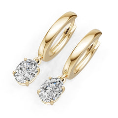 10K Gold Semi Mount Earrings Setting Oval Ov 8x6mm Moissanite Accent Syz Jewelry