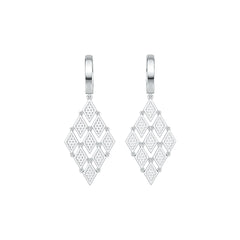 18K Gold Semi Mount Earrings Setting Round RD 1.1mm Diamond Accent DHJ