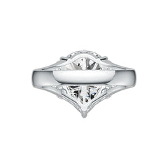 18K Gold Semi Mount Ring Setting Pear PE 16X12mm Filigree Band Diamond Accent DHJ