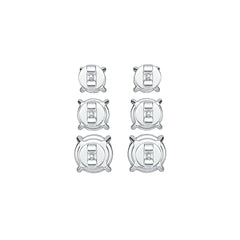 Sterling Silver Semi Mount Earrings Setting Round RD 6x6mm RD 5X5mm RD 4X4mm DHJ