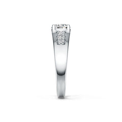 18K Gold Semi Mount Ring Setting Round RD 7x7mm Diamond Accent DHJ