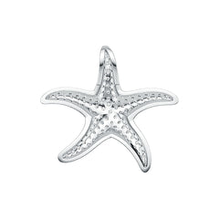 Sterling Silver Pendant Starfish Theme with White Topaz or Moissanite DHJ