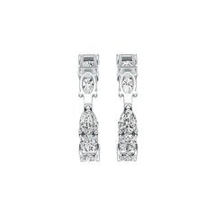 Platinum Semi Mount Earrings Setting Emerald OCT 6X4mm PE 6X4mm OV 6X4mm DHJ