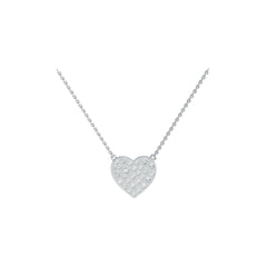 Platinum Pendant Heart-Shaped with White Topaz or Moissanite Diamond Accent DHJ