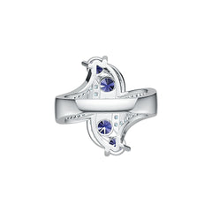 14K Gold Semi Mount Ring Setting Round RD 4.5x4.5mm with White Topaz Diamond Accent DHJ