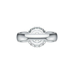Platinum Semi Mount Ring Setting Round RD 8.5mm Diamond Accent DHJ