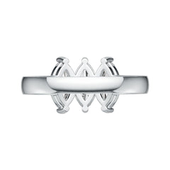 Sterling Silver Semi Mount Ring Setting Marquise MQ 10X5mm 3-Stone Ring DHJ