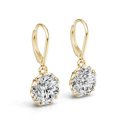 18K Gold Semi Mount Earrings Setting Round Ro 6x6mm Syz Jewelry