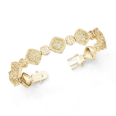 18K Gold Semi Mount Bracelet Setting Cushion Cu 5x2mm Diamond Accent Syz Jewelry