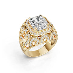 14K Gold Semi Mount Ring Setting Emerald Em 11x9mm Diamond Accent Syz Jewelry