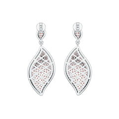 Platinum Dangle Drop Earrings with or Moissanite Diamond Accent DHJ