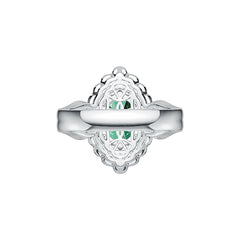 18K Gold Semi Mount Ring Setting Oval OV 10X8mm Halo Diamond Accent DHJ