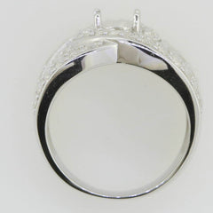 10K Gold Semi Mount Ring Setting Oval OV 8X6mm Dome Ring Moissanite Accent Syzjewelry