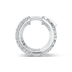 10K Gold Filigree Pave Hoop Earrings with White Topaz or Moissanite Moissanite Accent DHJ