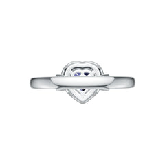 14K Gold Semi Mount Ring Setting Heart HT 7X7mm PE 5X3mm Halo Diamond Accent DHJ
