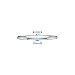 Sterling Silver Semi Mount Ring Setting Emerald OCT 7X5mm with White Topaz DHJ