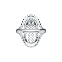 10K Gold Cluster Oval-Shaped Ring with White Topaz or Moissanite Moissanite Accent DHJ