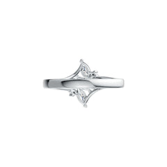 14K Gold Semi Mount Ring Setting Marquise MQ 6X3mm Diamond Accent DHJ