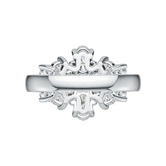 10K Gold Semi Mount Ring Setting Oval OV 6X4mm Moissanite Accent DHJ
