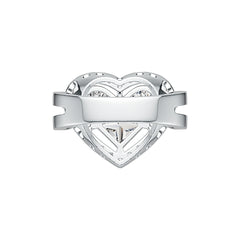 Sterling Silver Semi Mount Ring Setting Princess Square 6X6mm Heart Theme Syzjewelry