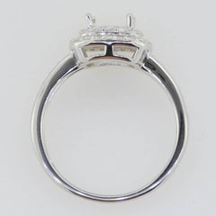 10K Gold Semi Mount Ring Setting Princess SQ 5X5mm Moissanite Accent Syzjewelry