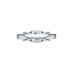 Platinum Semi Mount Ring Setting Cushion CU 7.5X7.5mm CU 5.5X5.5mm Diamond Accent DHJ
