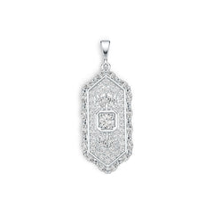 10K Gold Semi Mount Pendant Setting Round RD 5x5mm with White Topaz Moissanite Accent DHJ